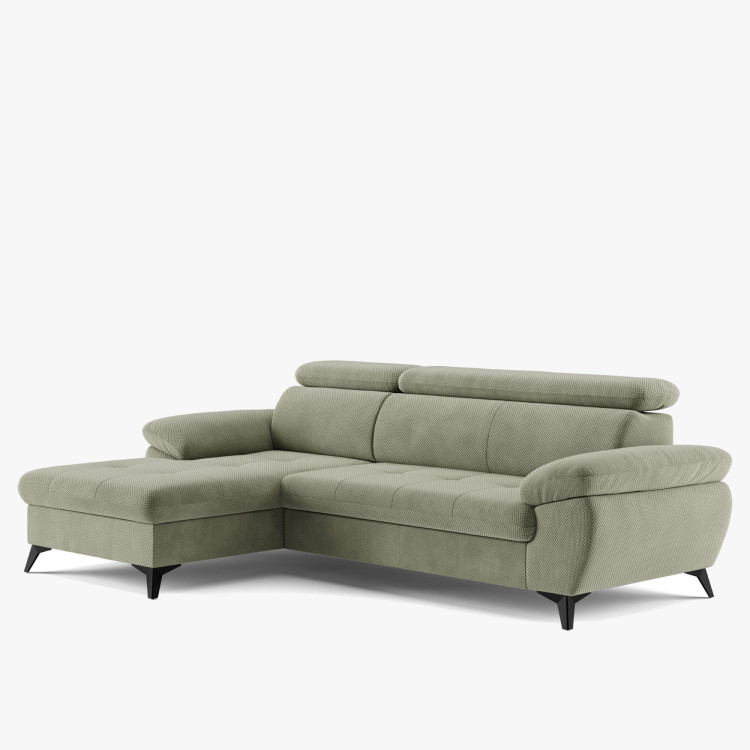 Ecksofa mit Schlaffunktion grün - turtle , Ecke links