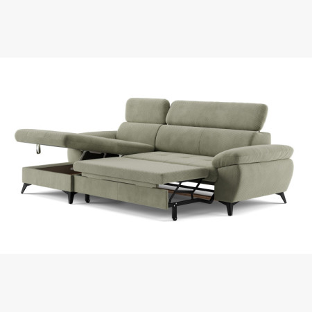 Ecksofa mit Schlaffunktion grün - turtle , Ecke links