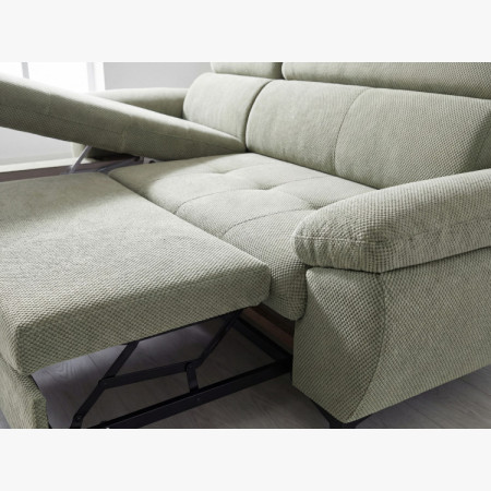 Ecksofa mit Schlaffunktion grün - turtle , Ecke links