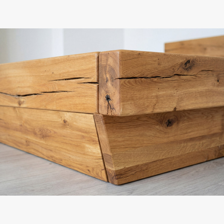 Massives Luxusbett aus Eichenbalken, Doppelbett 180 x 200 cm