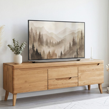 Eiche TV Tisch auf Beinen, Prag Typ 25