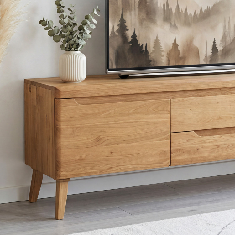 Eiche TV Tisch auf Beinen, Prag Typ 25