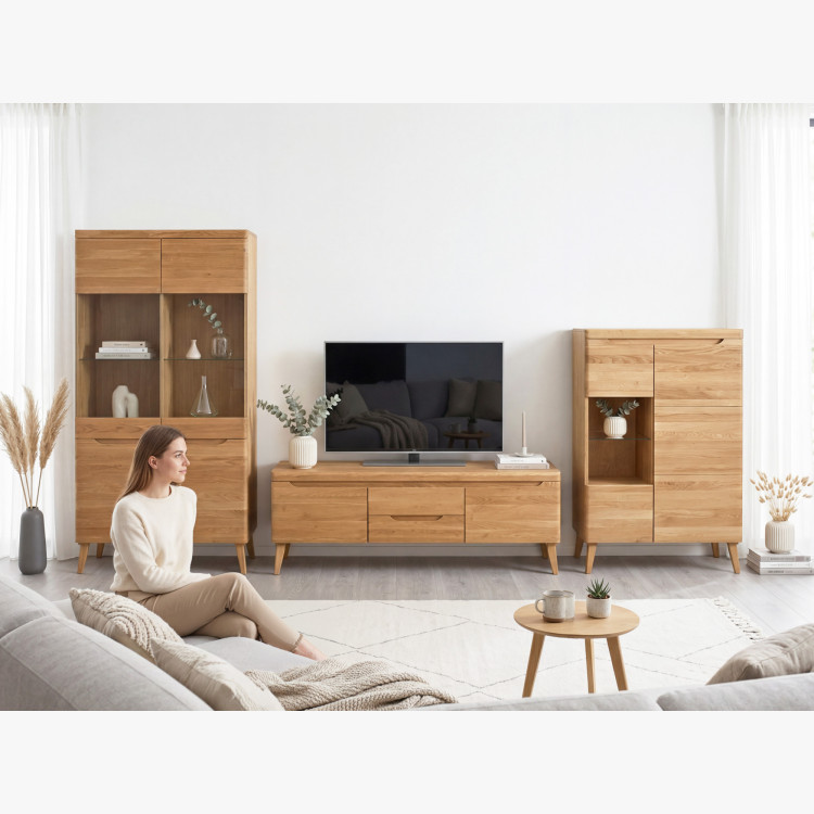 Eiche TV Tisch auf Beinen, Prag Typ 25