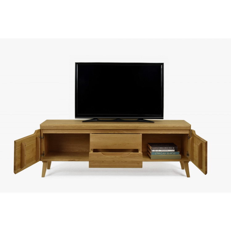 Eiche TV Tisch auf Beinen, Prag Typ 25