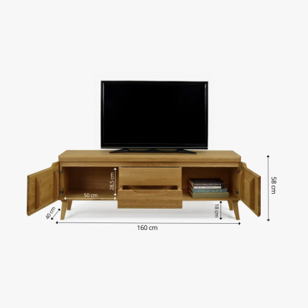 Eiche TV Tisch auf Beinen, Prag Typ 25