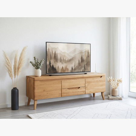 Eiche TV Tisch auf Beinen, Prag Typ 25