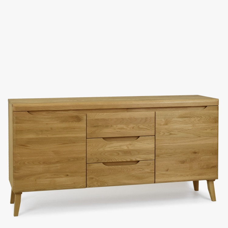 Kommode aus massiver Eiche auf Füßen, Typ Prag 49