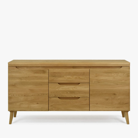 Kommode aus massiver Eiche auf Füßen, Typ Prag 49