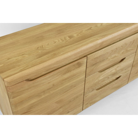 Kommode aus massiver Eiche auf Füßen, Typ Prag 49