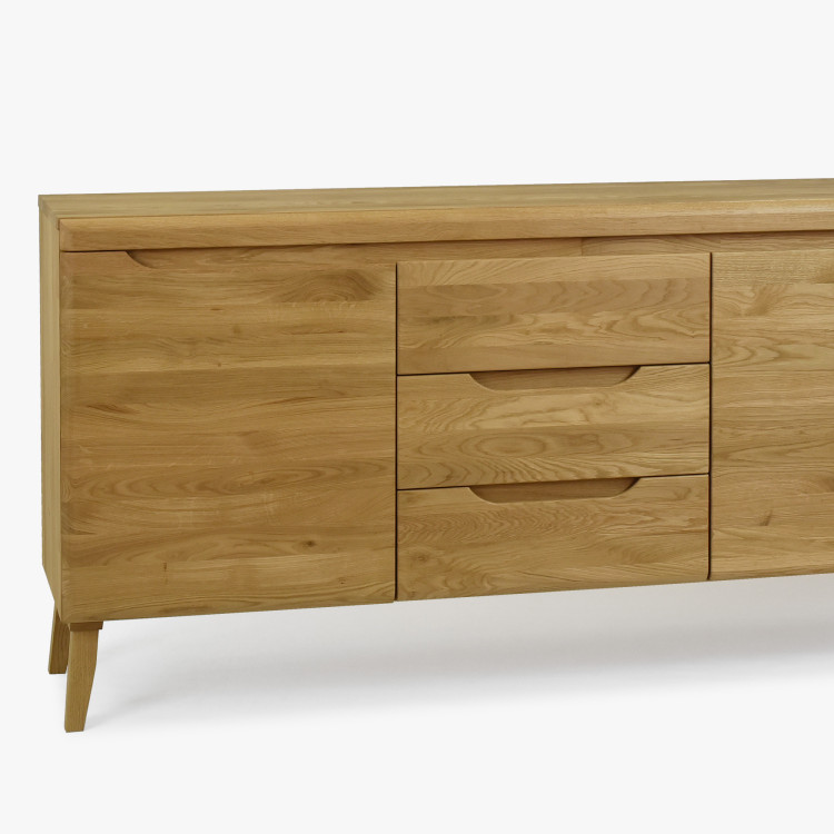 Kommode aus massiver Eiche auf Füßen, Typ Prag 49