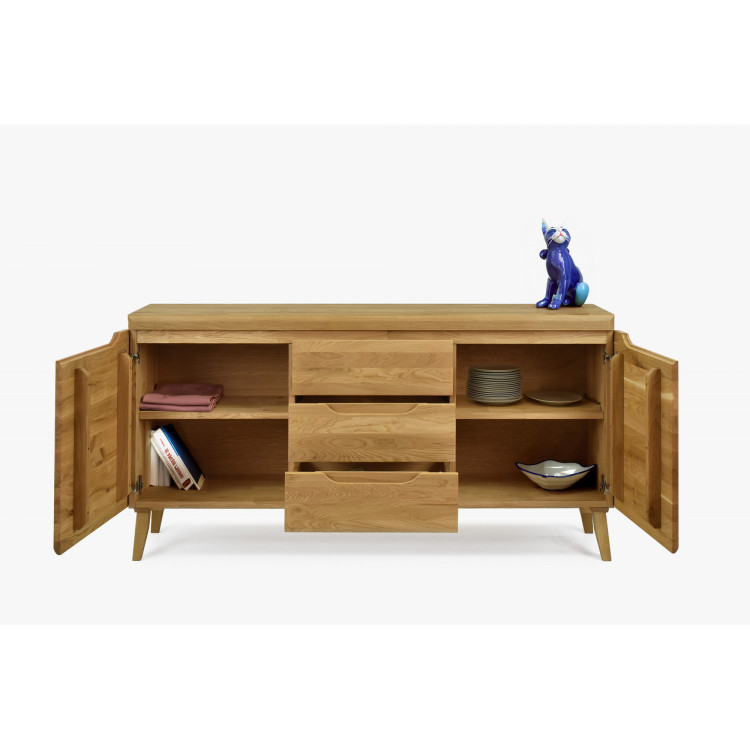 Kommode aus massiver Eiche auf Füßen, Typ Prag 49