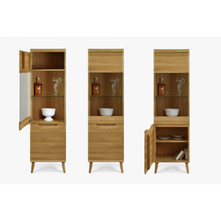 Vitrine aus massivem Eichenholz auf Beinen, Praha Typ 10