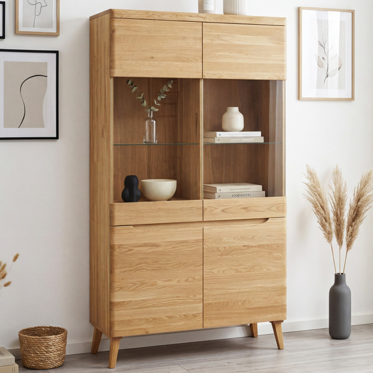 Zweiturige Holzvitrine auf Füßen, Prag 12