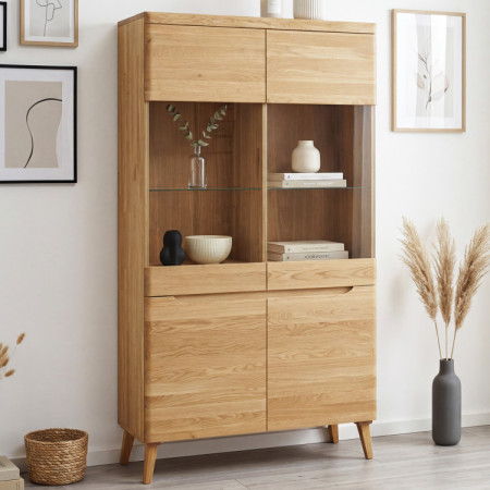 Zweiturige Holzvitrine auf Füßen, Prag 12