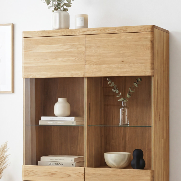 Zweiturige Holzvitrine auf Füßen, Prag 12