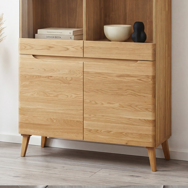 Zweiturige Holzvitrine auf Füßen, Prag 12