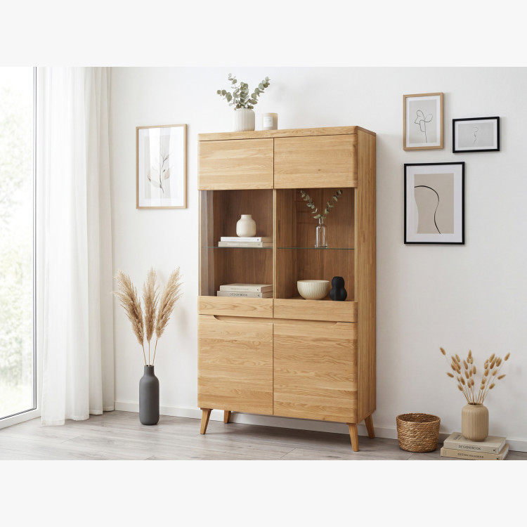 Zweiturige Holzvitrine auf Füßen, Prag 12