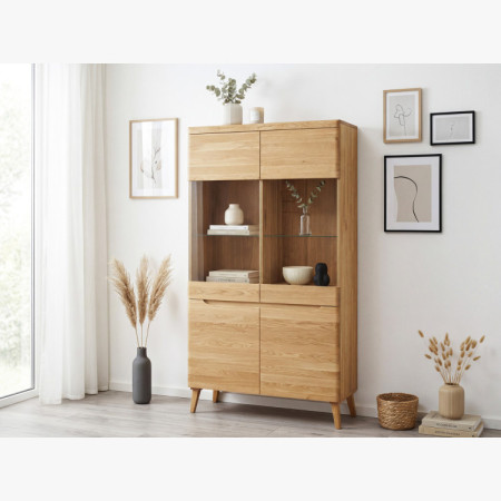 Zweiturige Holzvitrine auf Füßen, Prag 12