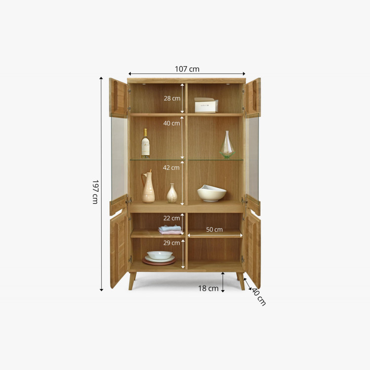 Zweiturige Holzvitrine auf Füßen, Prag 12