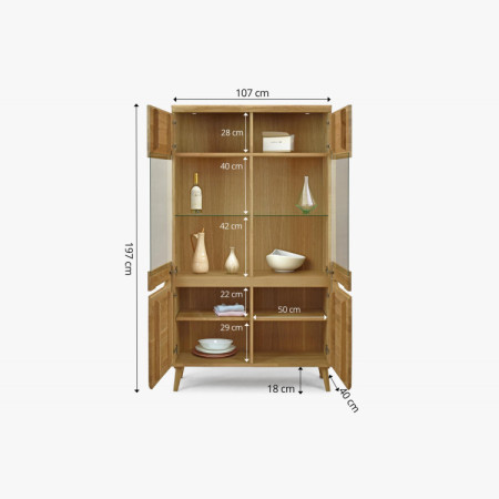 Zweiturige Holzvitrine auf Füßen, Prag 12