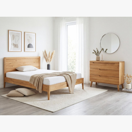 Eichenkommode mit Schubladen auf Füßen, Prag 43