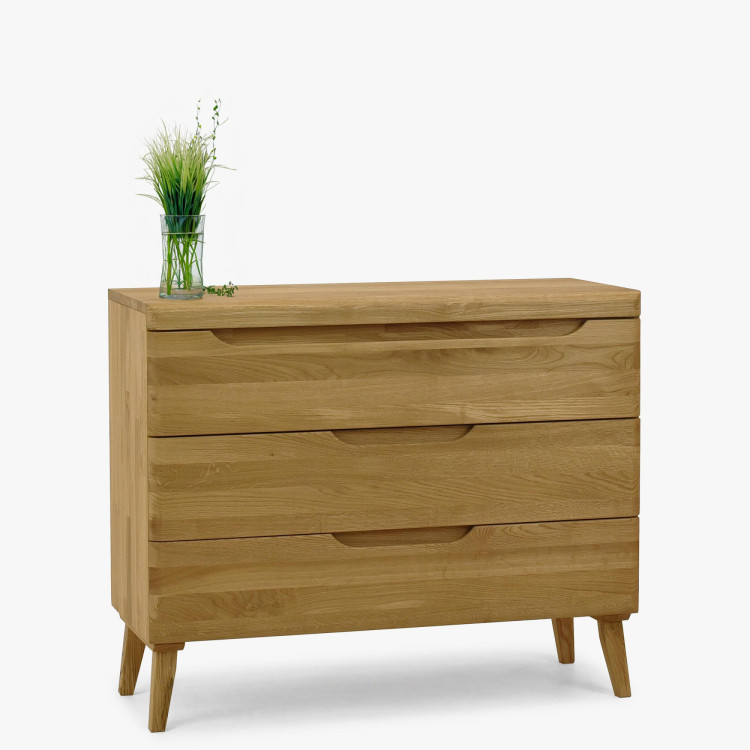 Eichenkommode mit Schubladen auf Füßen, Prag 43