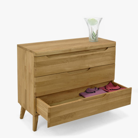 Eichenkommode mit Schubladen auf Füßen, Prag 43