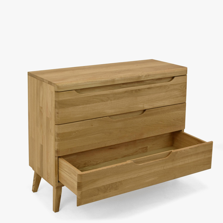 Eichenkommode mit Schubladen auf Füßen, Prag 43