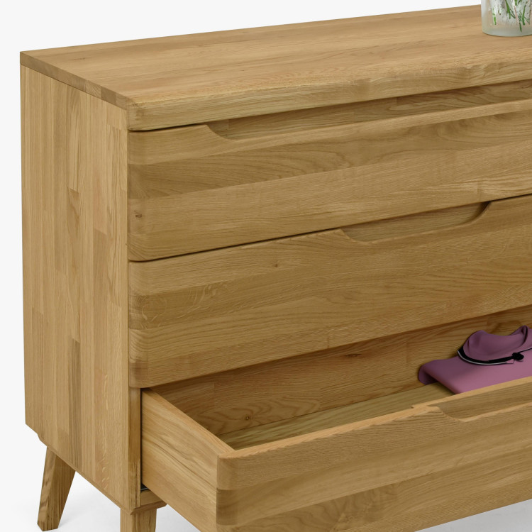 Eichenkommode mit Schubladen auf Füßen, Prag 43