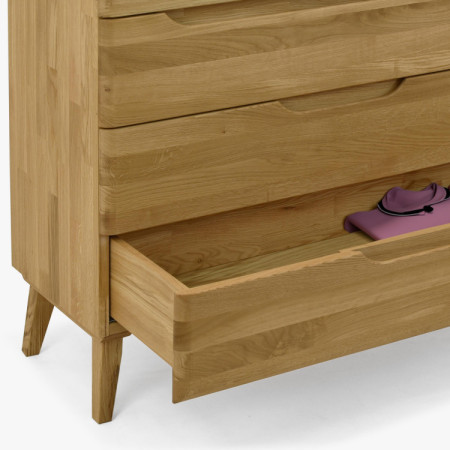 Eichenkommode mit Schubladen auf Füßen, Prag 43