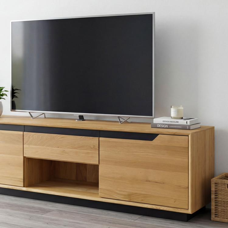 Dubowa TV-Kommode mit Türen und Schublade, Budapest