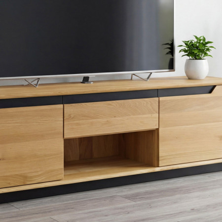 Dubowa TV-Kommode mit Türen und Schublade, Budapest