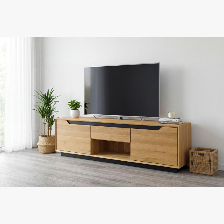 Dubowa TV-Kommode mit Türen und Schublade, Budapest