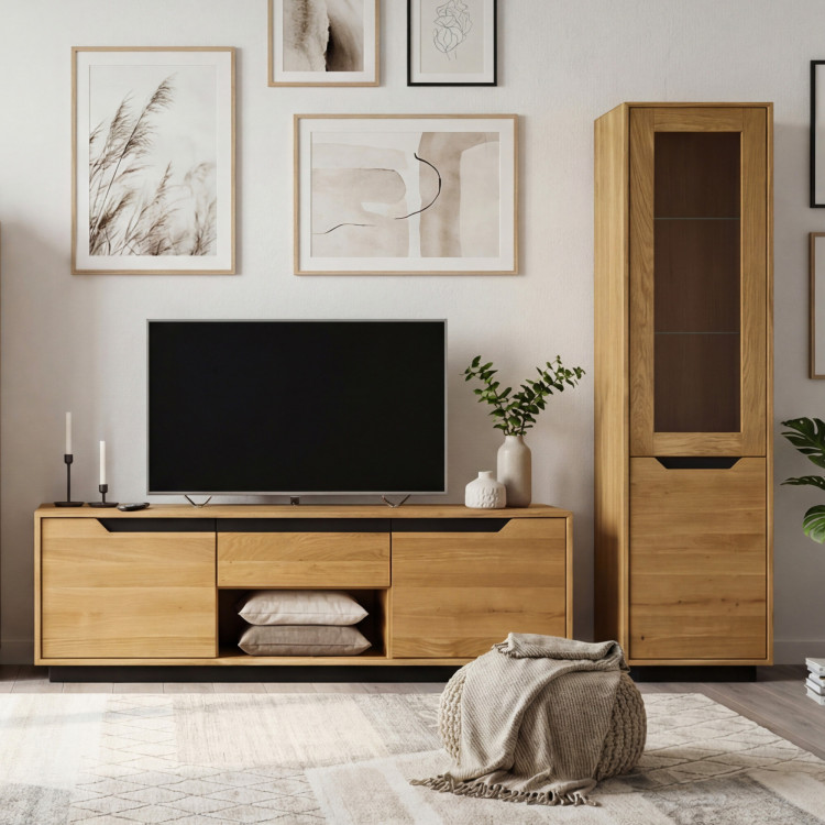 Dubowa TV-Kommode mit Türen und Schublade, Budapest