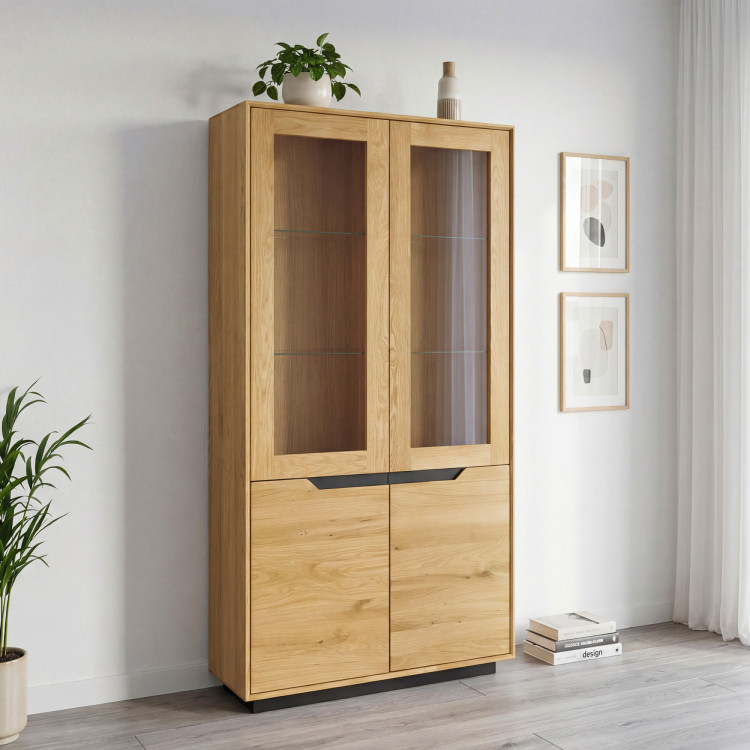 Holz Eichen 2-türige Vitrine, Budapest