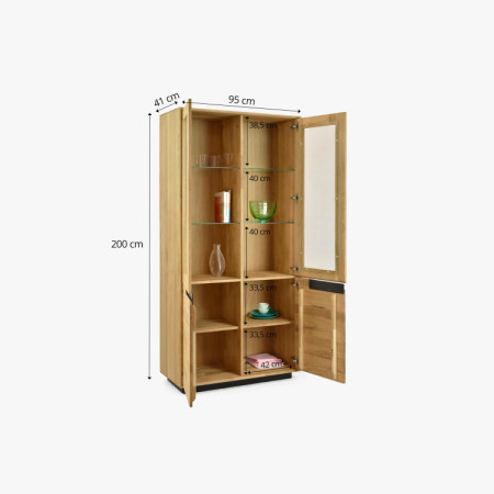 Holz Eichen 2-türige Vitrine, Budapest