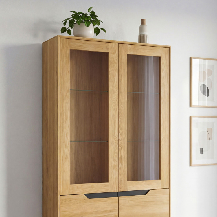 Holz Eichen 2-türige Vitrine, Budapest