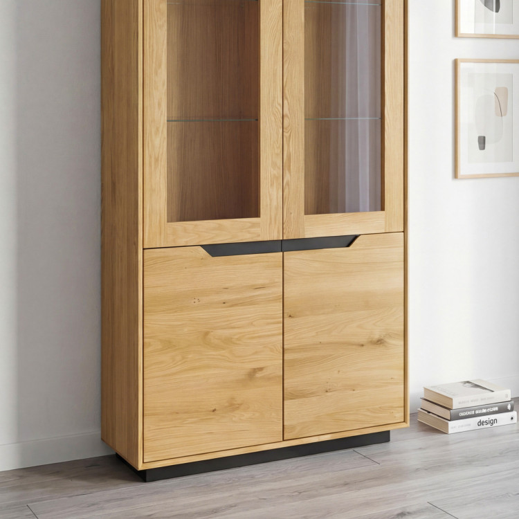 Holz Eichen 2-türige Vitrine, Budapest