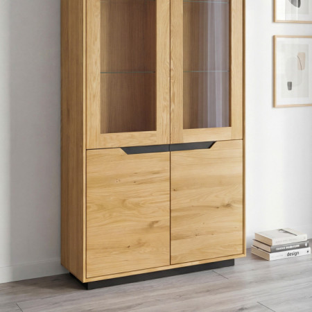 Holz Eichen 2-türige Vitrine, Budapest