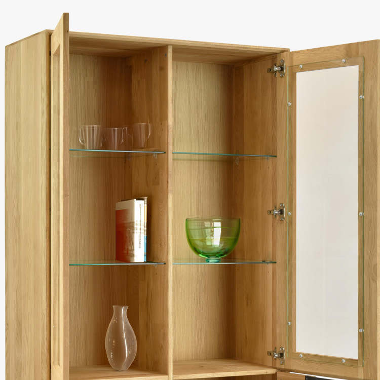 Holz Eichen 2-türige Vitrine, Budapest