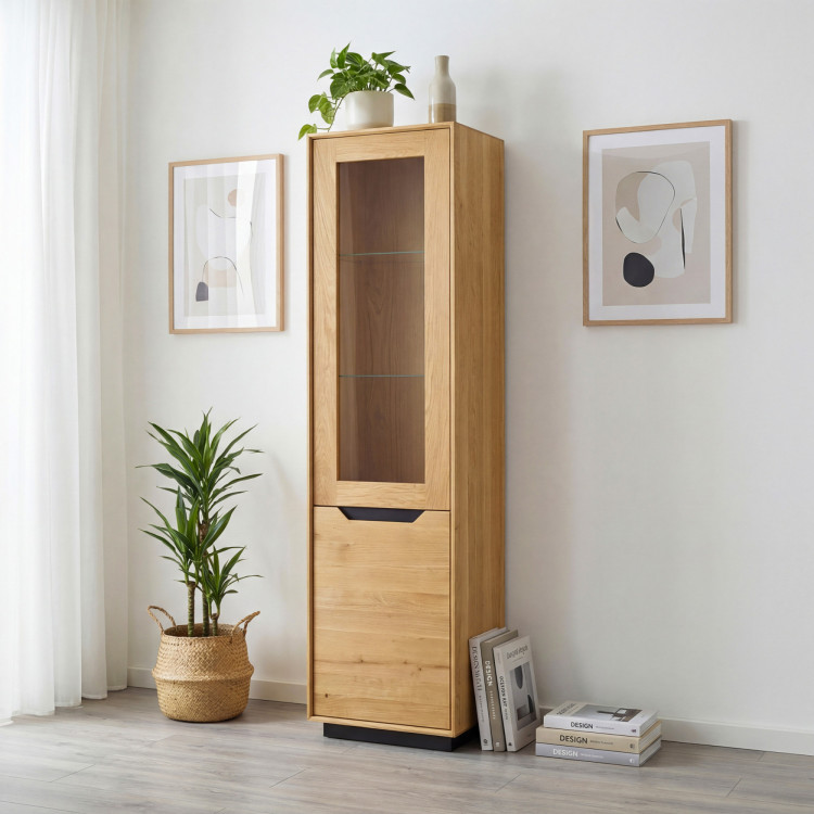 Holz Eichen 1-türige Vitrine, Budapest