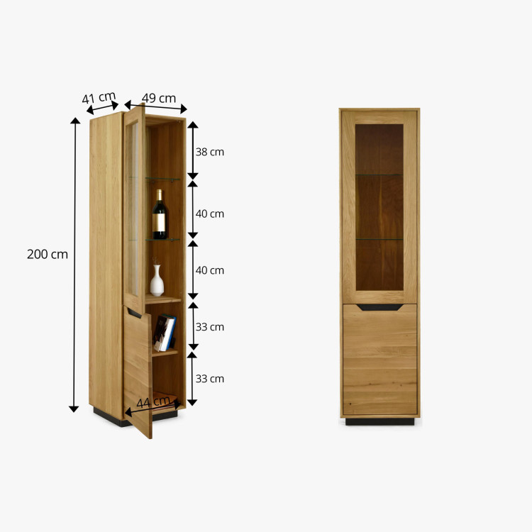 Holz Eichen 1-türige Vitrine, Budapest