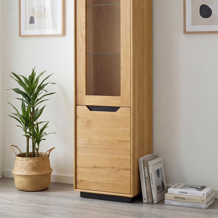 Holz Eichen 1-türige Vitrine, Budapest