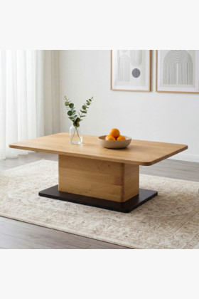 Eichen-Couchtisch einbeinig natur Massivholz modern