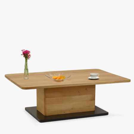 Eichen-Couchtisch auf einem Bein