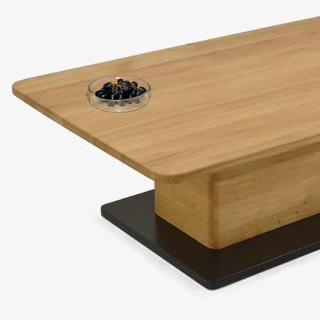 Eichen-Couchtisch auf einem Bein