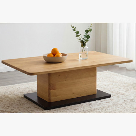 Eichen-Couchtisch auf einem Bein