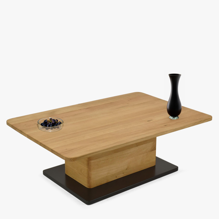 Eichen-Couchtisch auf einem Bein