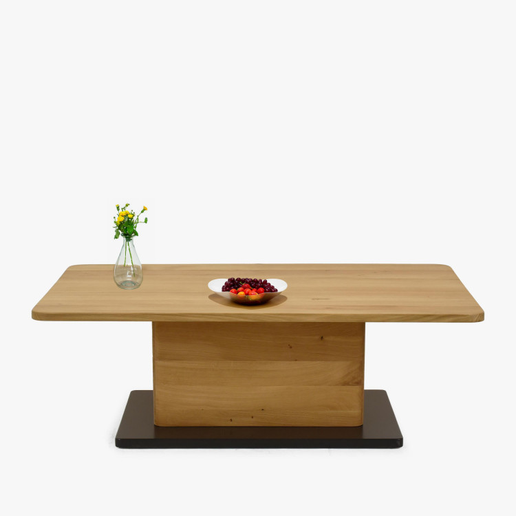 Eichen-Couchtisch auf einem Bein