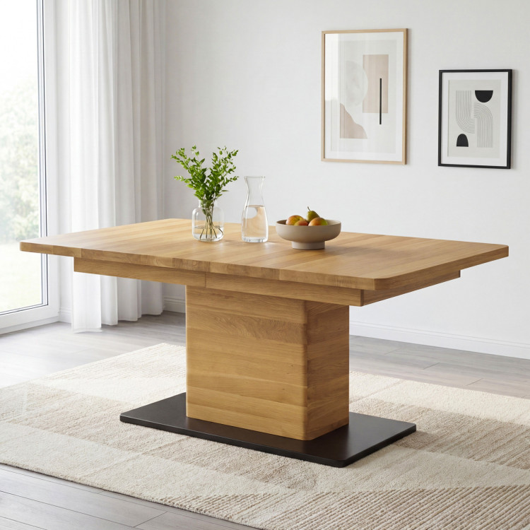 Eichen-Ausziehtisch mit einem Bein